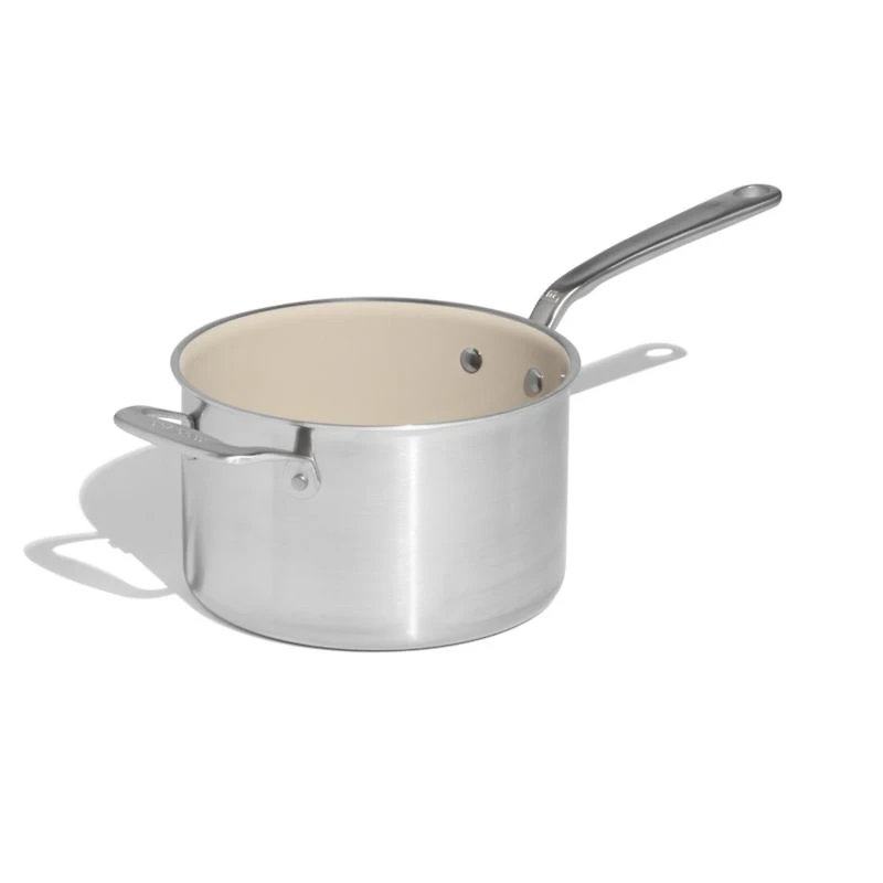Made In CeramiClad™ Non-Stick 4-Qt. Saucepan with Stainless Steel Hardware