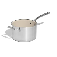 Made In CeramiClad™ Non-Stick 4-Qt. Saucepan with Stainless Steel Hardware