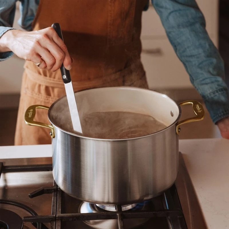 Made In CeramiClad™ Non-Stick -Piece Cookware Set with Antique Brass Hardware