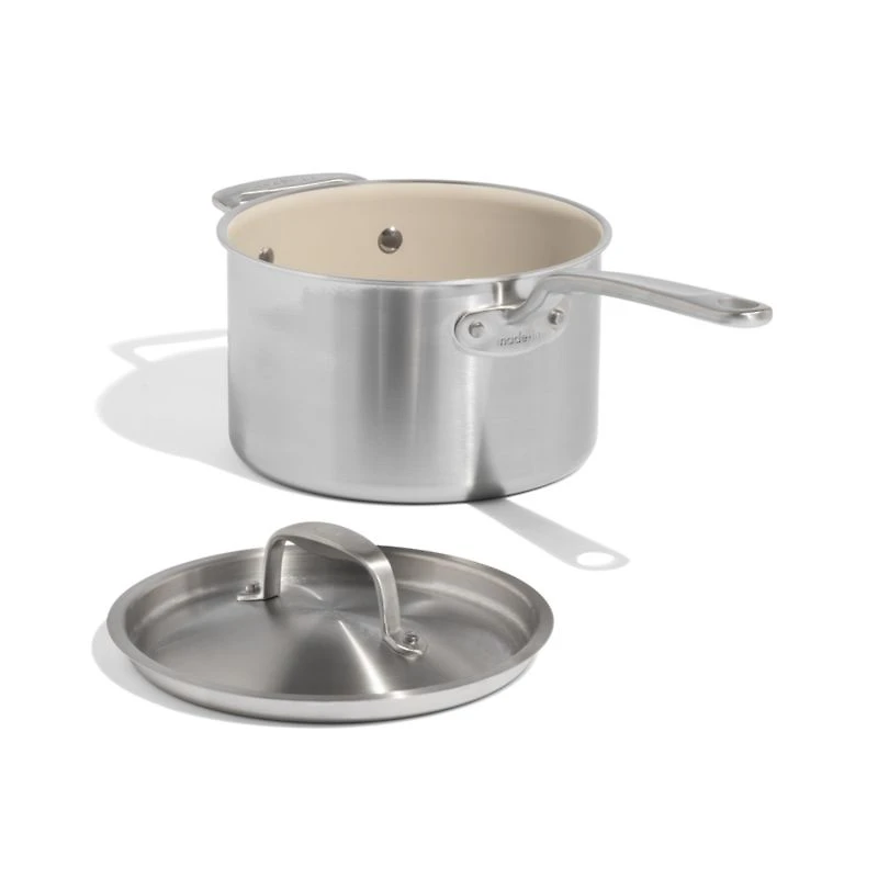 Made In CeramiClad™ Non-Stick 7-Piece Cookware Set with Stainless Steel Hardware