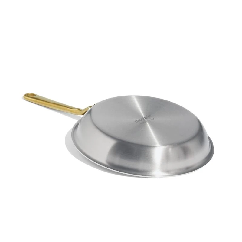 Made In Stainless Clad 10" Fry Pan with Antique Brass Hardware