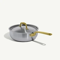 Made In Stainless Clad 10-Piece Cookware Set with Antique Brass Hardware