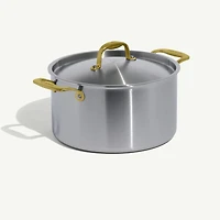 Made In Stainless Clad 10-Piece Cookware Set with Antique Brass Hardware