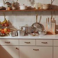 Made In Stainless Clad 10-Piece Cookware Set with Antique Brass Hardware