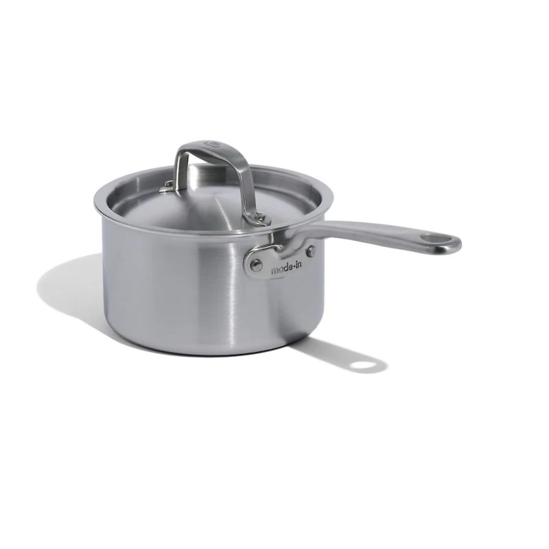 Made In Stainless Clad 10-Piece Cookware Set with Stainless Steel Hardware