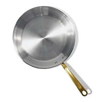 Made In Stainless Clad 12" Fry Pan with Antique Brass Hardware
