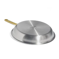 Made In Stainless Clad 12" Fry Pan with Antique Brass Hardware