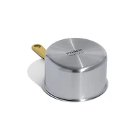 Made In Stainless Clad -Qt. Saucepan with Antique Brass Hardware