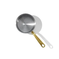 Made In Stainless Clad -Qt. Saucepan with Antique Brass Hardware