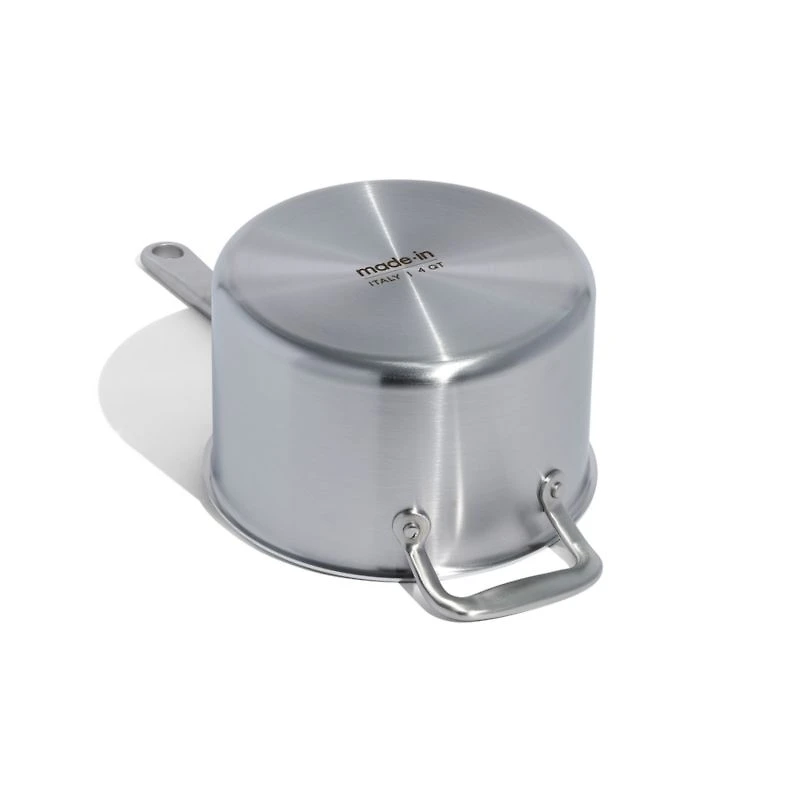 Made In -Qt. Stainless Clad Saucepan with Stainless Steel Hardware