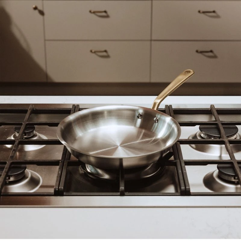 Made In Stainless Clad 5-Piece Cookware Set with Antique Brass Hardware