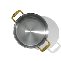 Made In Stainless Clad 8-Qt. Stockpot with Antique Brass Hardware