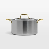 Made In Stainless Clad 8-Qt. Stockpot with Antique Brass Hardware