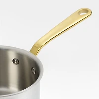 Made In Stainless Clad -Qt. Saucepan with Antique Brass Hardware