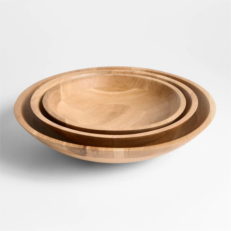 Madeira 12" Oak Wood Salad Serving Bowl