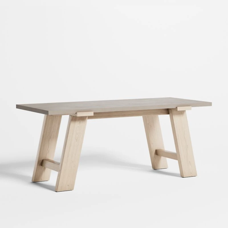 Madison 72" Concrete Desk with Bleached Wood
