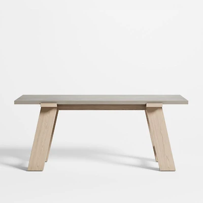 Madison 72" Concrete Desk with Bleached Wood