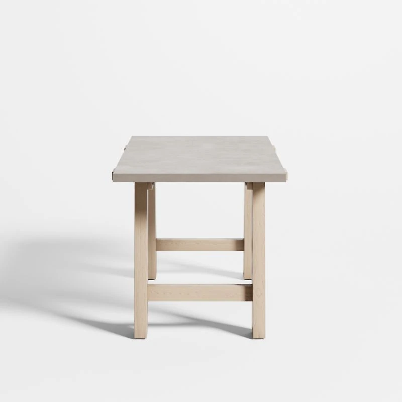 Madison 72" Concrete Desk with Bleached Wood