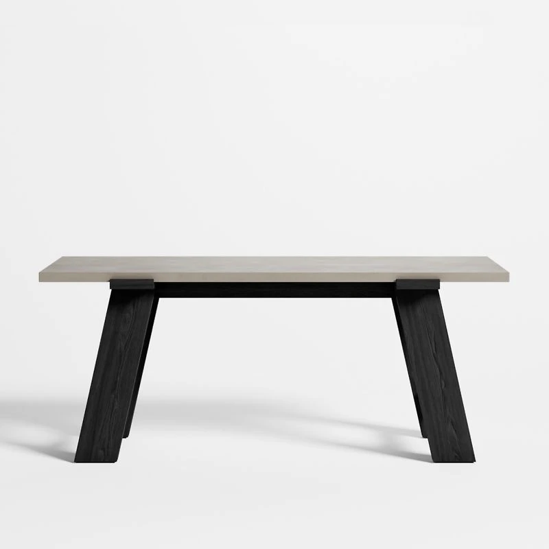 Madison 72" Concrete Desk with Ebonized Wood