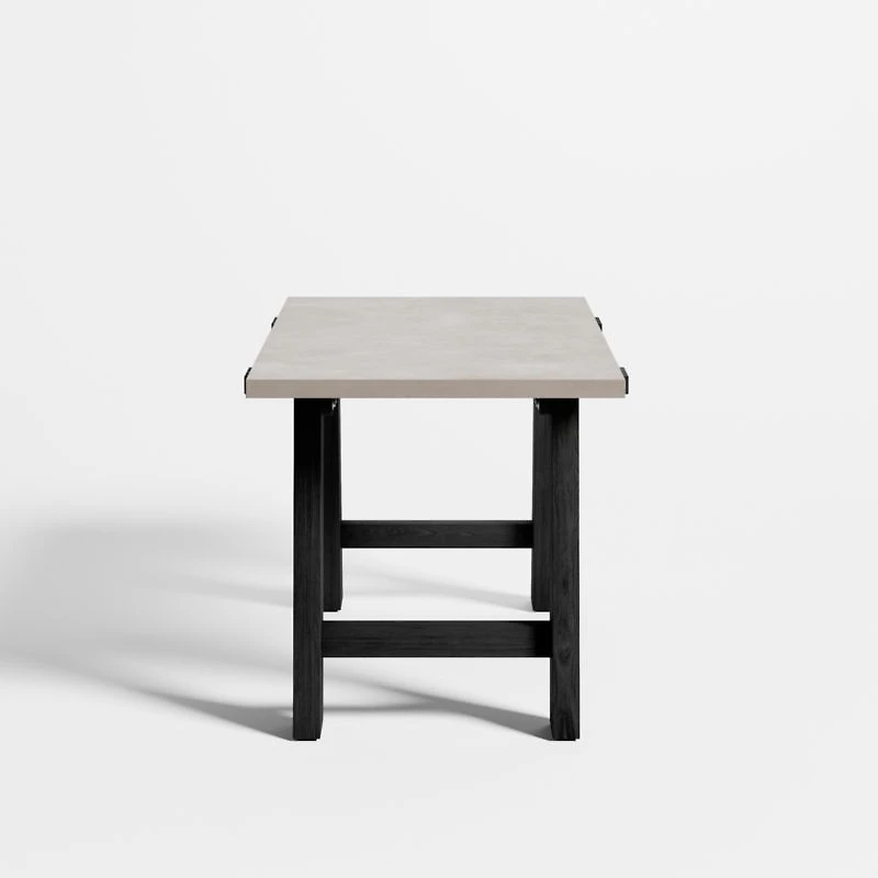 Madison 72" Concrete Desk with Ebonized Wood