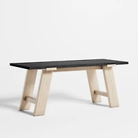 Madison 72" Ebonized Wood Desk with Bleached Base