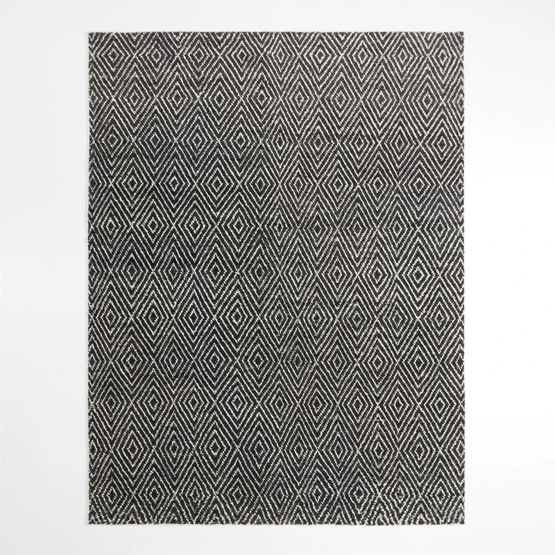 Madrid Wool and Viscose Hand-Knotted Charcoal Grey Area Rug 6'x9'