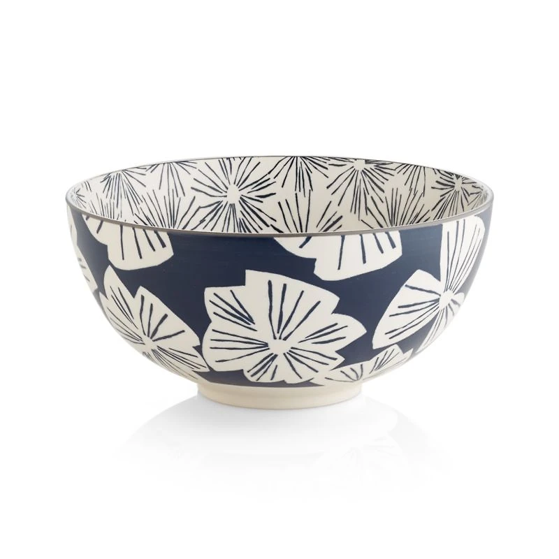 Mai 9.5" Blue Floral Bowl