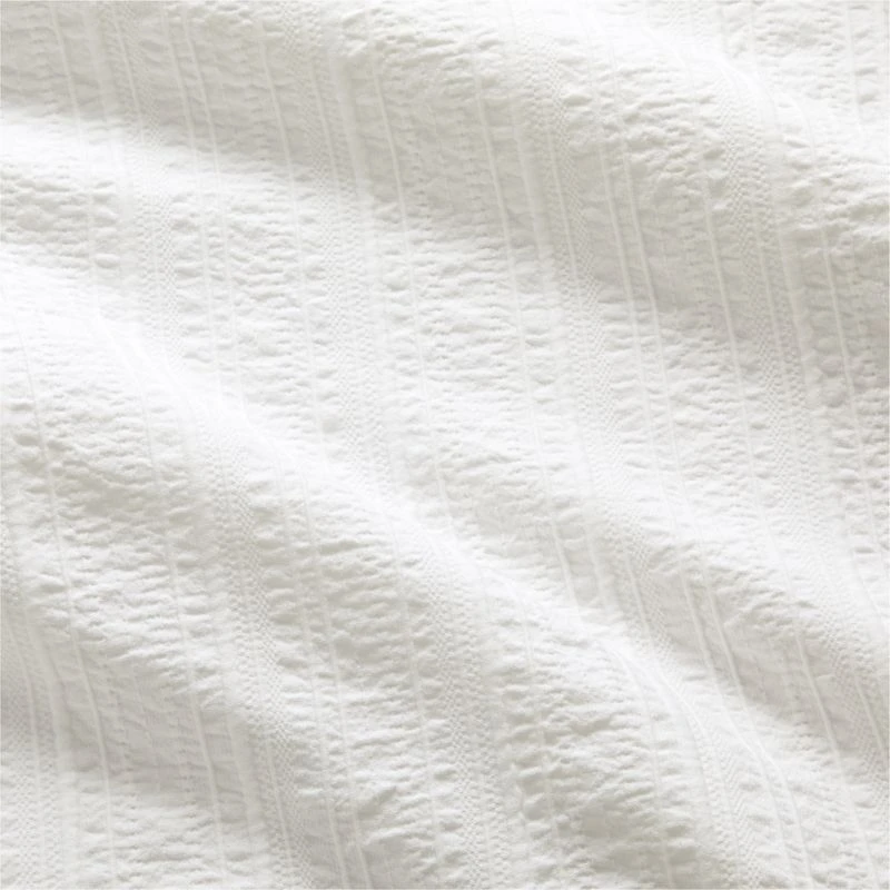 Organic Cotton White Textured Full/Queen Duvet Cover