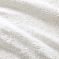 Organic Cotton White Textured Full/Queen Duvet Cover