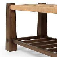 Malin Natural Wood Woven Accent Bench