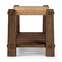 Malin Natural Wood Woven Accent Bench