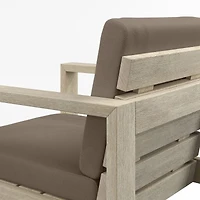 Mallorca 60" Wood Outdoor Dining Table Set with Cast Shale Brown Sunbrella ® Cushions