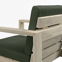Mallorca 60" Wood Outdoor Dining Table Set with Cast Sage Green Sunbrella ® Cushions