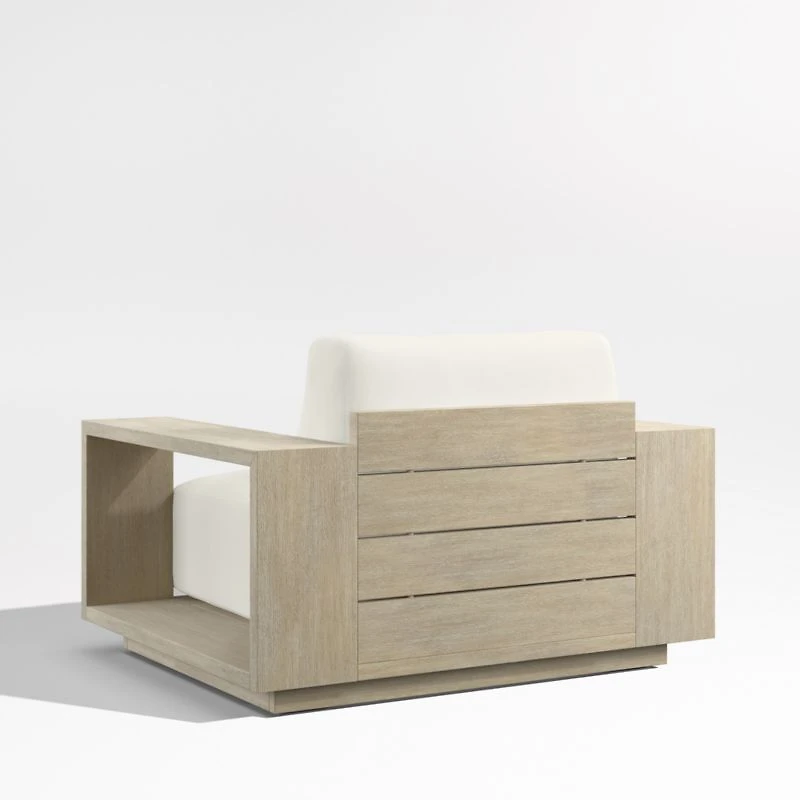 Mallorca Wood Outdoor Lounge Chair with Canvas Natural Sunbrella ® Cushions