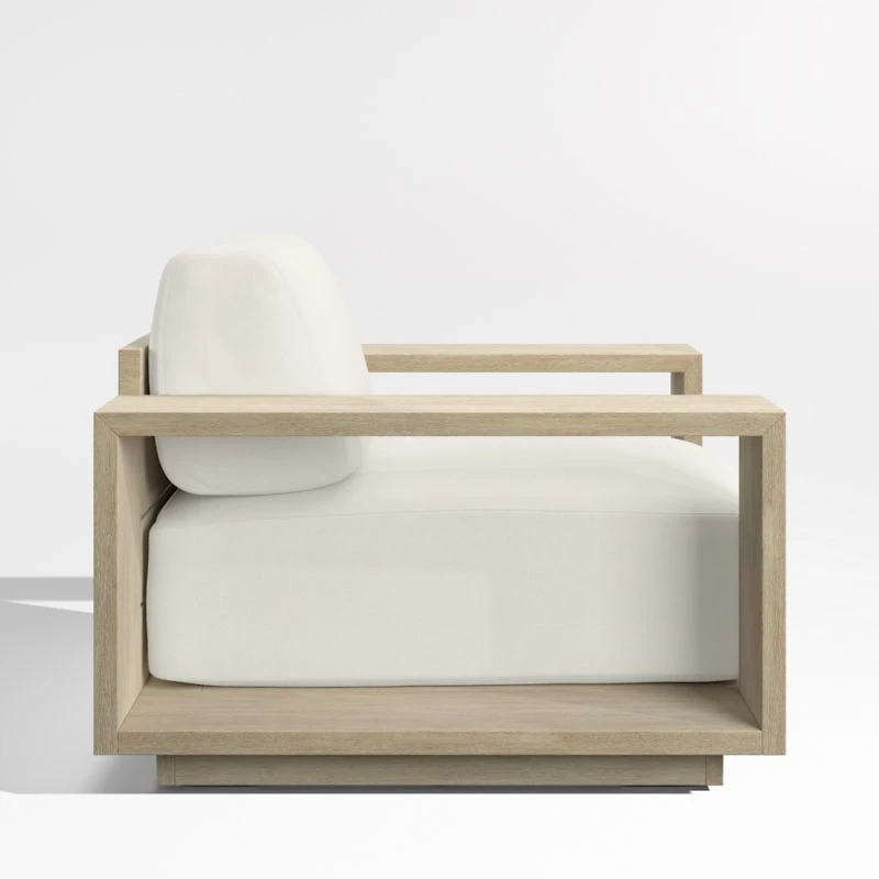 Mallorca Wood Outdoor Lounge Chair with Canvas Natural Sunbrella ® Cushions