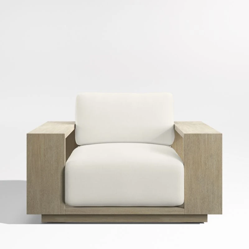 Mallorca Wood Outdoor Lounge Chair with Canvas Natural Sunbrella ® Cushions