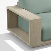 Mallorca Wood Outdoor Lounge Chair with Canvas Spa Blue Sunbrella ® Cushions