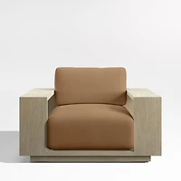 Mallorca Wood Outdoor Lounge Chair with Cast Teak Brown Sunbrella ® Cushions