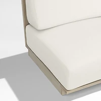 Mallorca Wood 3-Piece L-Shaped Armless Outdoor Sectional Sofa with Canvas Natural Sunbrella ® Cushions