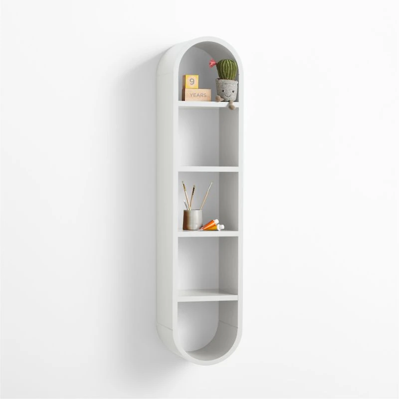 Mallory Kids Large White Wall Shelf