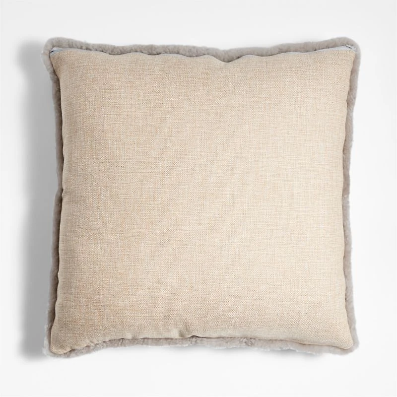 Malmo Shearling 20"x20" Clay Taupe Throw Pillow Cover