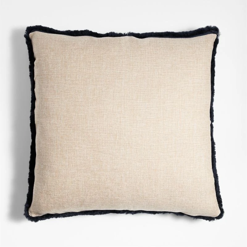 Malmo Shearling 20"x20" Deep Indigo Blue Throw Pillow Cover