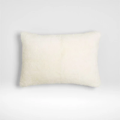 Malmo Shearling 22"x15" Ivory Throw Pillow Cover