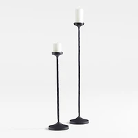 Maloy Black Metal Floor Pillar and Taper Holder 27"