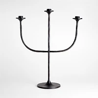 Maloy Black Metal Trident Candelabra