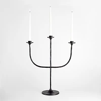 Maloy Black Metal Trident Candelabra