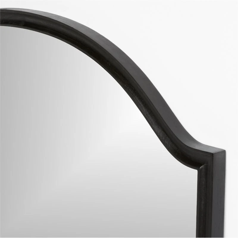 Manor Black Wood Wide Floor Mirror 74"x51"