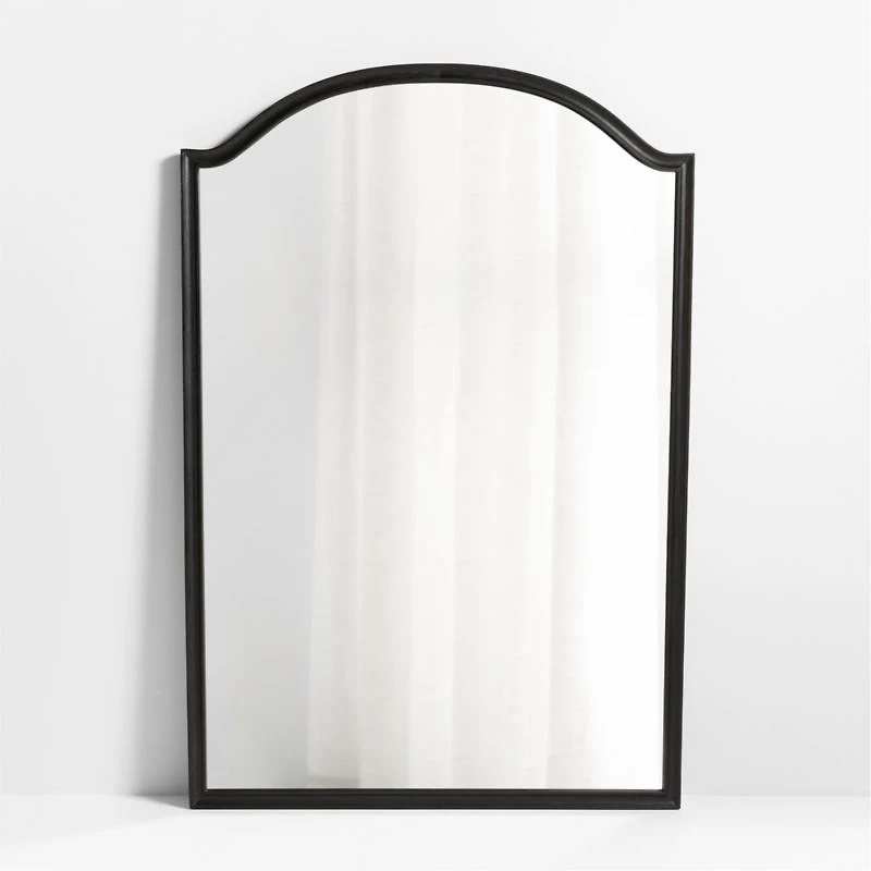 Manor Black Wood Wide Floor Mirror 74"x51"