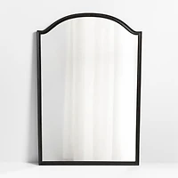 Manor Black Wood Wide Floor Mirror 74"x51"