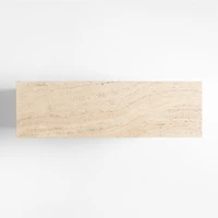 Mara Rye Travertine & Cerused Natural Oak Wood Storage Credenza